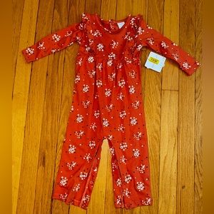 Starting Out one piece orange floral one piece new with tags 18 months